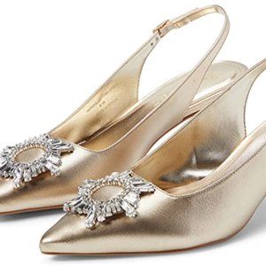 Lilly Pulitzer Gold Embellished Slingback Heel - Size 7M